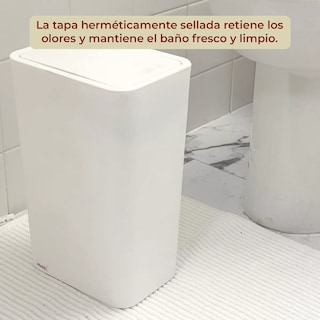 Foto 4 | Foto 4 | Set De 3 Cubos Para Basura Con Tapa Emergente Blancos