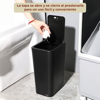 Foto 5 | Foto 5 | Set De 3 Cubos Para Basura Con Tapa Emergente Color Negro