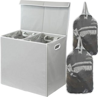 Foto 1 | Foto 1 | Cesto Para Ropa Sucia Simple Houseware Doble Con Tapa Gris - Venta Internacional.