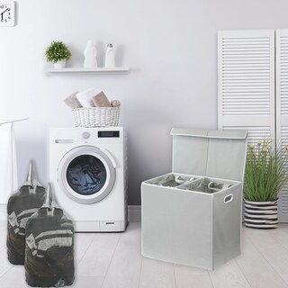 Foto 2 | Foto 2 | Cesto Para Ropa Sucia Simple Houseware Doble Con Tapa Gris - Venta Internacional.