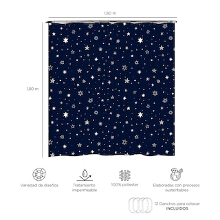 Foto 3 | Foto 3 | Cortina para Baño PROVIDENCIA Multi Stars color Azul