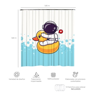 Foto 3 | Foto 3 | Cortina para Baño PROVIDENCIA Space Duck