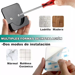 Foto 5 | Foto 5 | Soporte De Barra De Cortina Ganchos De Pared Cortinero 4pzs Eo Safe Imports Esi-15603 Negro