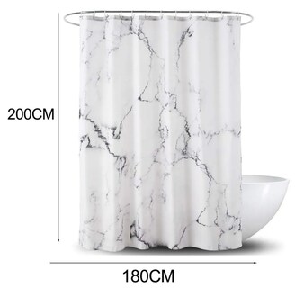 Foto 4 | Foto 4 | Xtellar Elegante Cortina De Baño, Mármol Blanco, 180x200 Cm, Impermeable & Antimoho