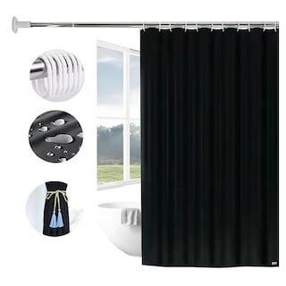 Foto 2 | Foto 2 | Cortina De Baño Impermeable 200*200cm Eo Safe Imports Esi-20483 Negro