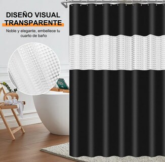 Foto 3 | Foto 3 | Cortina De Ducha Xtellar Premium Antibacteriana E Impermeable Con Diseño Elegante Y Ganchos Incluidos