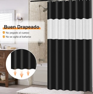 Foto 4 | Foto 4 | Cortina De Ducha Xtellar Premium Antibacteriana E Impermeable Con Diseño Elegante Y Ganchos Incluidos