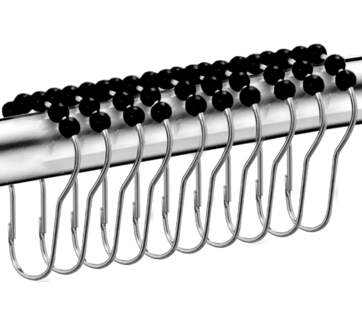 Foto 1 | Foto 1 | Ganchos de Acero Inoxidable para Cortinas de Baño Negros Set de 12