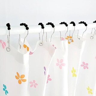 Foto 2 | Foto 2 | Ganchos de Acero Inoxidable para Cortinas de Baño Negros Set de 12