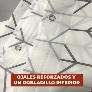 Foto 5 | Foto 5 | Cortina De Baño Impermeable 180 X 180 Cm Diseño De Líneas + Ganchos De Acero Inoxidable