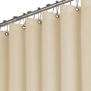 Foto 2 | Foto 2 | Cortina De Baño Con Tejido De Gofre 180 X 180 Cm Color Amarillo + Ganchos Acero Inoxidable