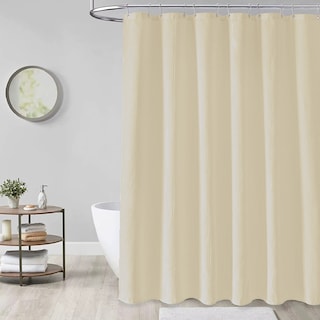 Foto 3 | Foto 3 | Cortina De Baño Con Tejido De Gofre 180 X 180 Cm Color Amarillo + Ganchos Acero Inoxidable