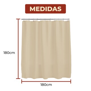 Foto 8 | Foto 8 | Cortina De Baño Con Tejido De Gofre 180 X 180 Cm Color Amarillo + Ganchos Acero Inoxidable