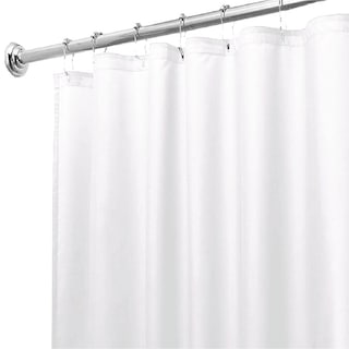 Foto 2 | Foto 2 | Cortina De Baño De Poliéster 214 X 183 Cm Color Blanco + Ganchos Acero Inoxidable
