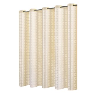Foto 1 | Foto 1 | Cortina De Baño De Tela Impermeable Con Diseño De Cuadros 200 X 200 Cm Color Beige