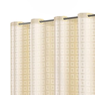 Foto 2 | Foto 2 | Cortina De Baño De Tela Impermeable Con Diseño De Cuadros 200 X 200 Cm Color Beige