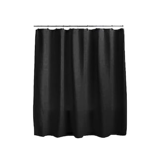 Foto 1 | Foto 1 | Cortina De Baño Con Tejido De Gofre 180 X 180 Cm Color Negro + Ganchos Acero Inoxidable