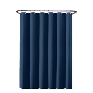 Foto 1 | Foto 1 | Cortina De Baño De Poliéster 180 X 180 Cm Color Azul + Ganchos Acero Inoxidable