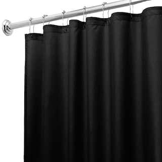 Foto 2 | Foto 2 | Cortina De Baño De Poliéster 214 X 183 Cm Color Negro + Ganchos Acero Inoxidable