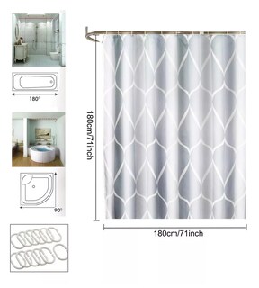 Foto 3 | Foto 3 | Cortina De Baño Impermeable Y De Secado Rápido, Color Gris