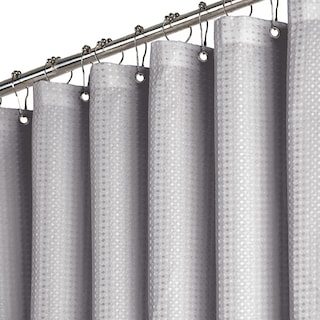 Foto 2 | Foto 2 | Cortina De Baño Con Tejido De Gofre 200 X 200 Cm Color Gris + Ganchos Acero Inoxidable