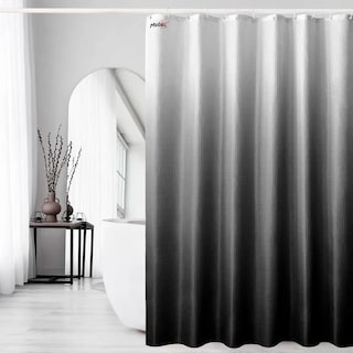 Foto 2 | Foto 2 | Cortina De Baño De Poliéster Premium 183 X 213 Cm Color Gris + Ganchos Acero Inoxidable