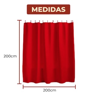Foto 7 | Foto 7 | Cortina De Baño Con Tejido De Gofre 200 X 200 Cm Color Vino + Ganchos Acero Inoxidable