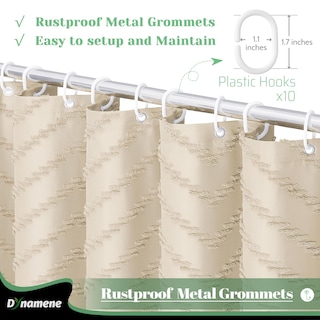 Foto 6 | Foto 6 | Cortina De Ducha Dynamene Stall De Tela 150 X 180 Cm Color Beige Con Ganchos - Venta Internacional.
