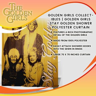 Foto 6 | Foto 6 | Cortina De Ducha Just Funky Golden Girls Stay Golden 70 X 70 Pulgadas - Venta Internacional.