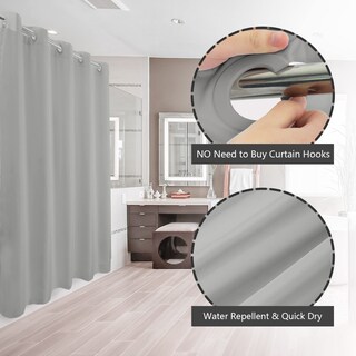 Foto 2 | Foto 2 | Cortina De Ducha River Dream Sin Gancho De Microfibra  Color Gris  200 X 180 Cm - Venta Internacional.