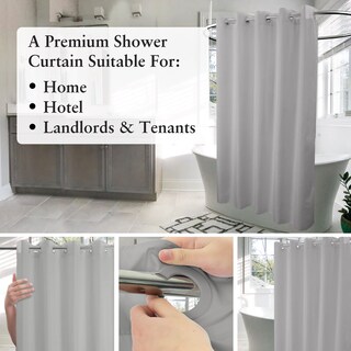 Foto 3 | Foto 3 | Cortina De Ducha River Dream Sin Gancho De Microfibra  Color Gris  200 X 180 Cm - Venta Internacional.