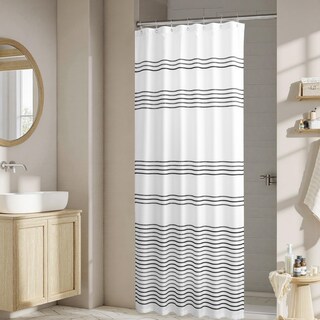 Foto 2 | Foto 2 | Cortina De Ducha Jinchan Small Stall  90 X 180 Cm  Tela Negra Y Blanca - Venta Internacional.