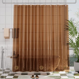 Foto 1 | Foto 1 | Cortina De Ducha Amazerbath Premium Eva Transparente Marrón Impermeable - Venta Internacional.