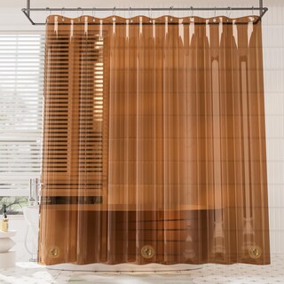 Foto 2 | Foto 2 | Cortina De Ducha Amazerbath Premium Eva Transparente Marrón Impermeable - Venta Internacional.