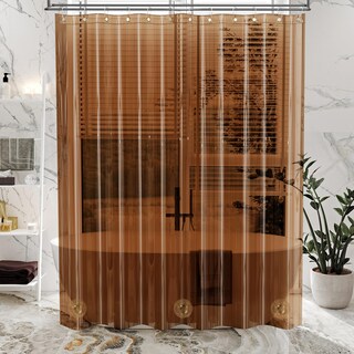 Foto 3 | Foto 3 | Cortina De Ducha Amazerbath Premium Eva Transparente Marrón Impermeable - Venta Internacional.