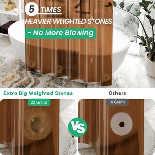 Foto 5 | Foto 5 | Cortina De Ducha Amazerbath Premium Eva Transparente Marrón Impermeable - Venta Internacional.