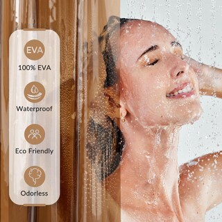 Foto 6 | Foto 6 | Cortina De Ducha Amazerbath Premium Eva Transparente Marrón Impermeable - Venta Internacional.