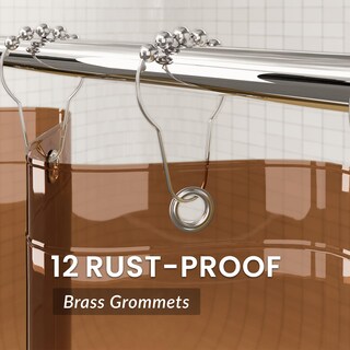 Foto 7 | Foto 7 | Cortina De Ducha Amazerbath Premium Eva Transparente Marrón Impermeable - Venta Internacional.