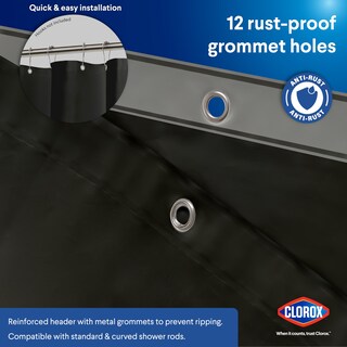 Foto 7 | Foto 7 | Forro De Cortina De Ducha Clorox Premium Impermeable 6 G Peva Negro - Venta Internacional.
