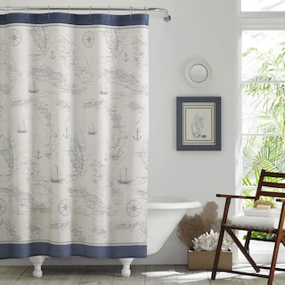 Foto 1 | Foto 1 | Cortina De Ducha Tommy Bahama Caribbean Sea Blue 180x180 Cm - Venta Internacional.