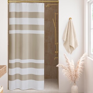 Foto 1 | Foto 1 | Cortina De Ducha Madison Park Spa Con Tejido Gofrado Color Topo 90 X 180 Cm - Venta Internacional.
