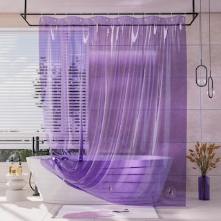 Foto 1 | Foto 1 | Forro De Cortina De Ducha Amazerbath Luxury Soft Eva Transparente Morado - Venta Internacional.