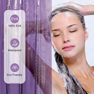 Foto 5 | Foto 5 | Forro De Cortina De Ducha Amazerbath Luxury Soft Eva Transparente Morado - Venta Internacional.