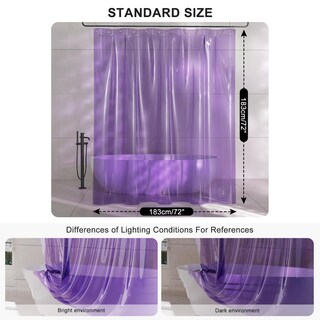 Foto 7 | Foto 7 | Forro De Cortina De Ducha Amazerbath Luxury Soft Eva Transparente Morado - Venta Internacional.