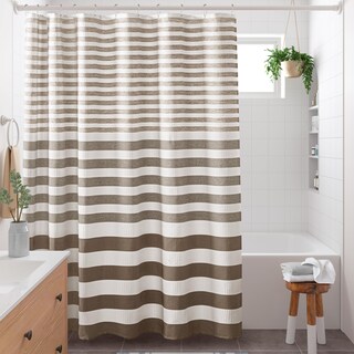 Foto 1 | Foto 1 | Cortina De Ducha Madison Park Spa Waffle Weave Taupe Ombre - Venta Internacional.