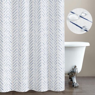 Foto 1 | Foto 1 | Cortina De Ducha Jinchan En Forma De Espiga Azul Y Blanca 180 X 180 Cm - Venta Internacional.