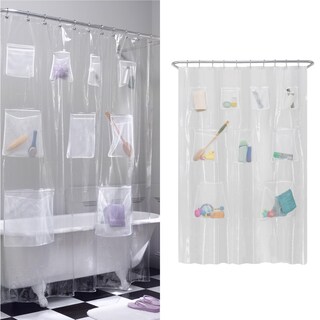 Foto 1 | Foto 1 | Forro De Cortina De Ducha Zenna Home Transparente Con 9 Bolsillos De 70 X 72 Pulgadas - Venta Internacional.