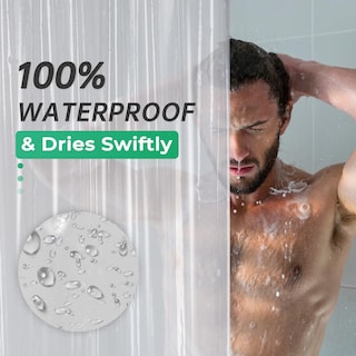 Foto 4 | Foto 4 | Cortina De Ducha Amazerbath De Plástico Transparente De 40 X 72 Cm Con Peso - Venta Internacional.