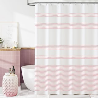 Foto 1 | Foto 1 | Cortina De Ducha Jinchan Melody Rosa Y Blanca 180x180 Cm - Venta Internacional.