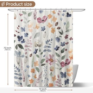 Foto 7 | Foto 7 | Cortina De Ducha Amaredom Ink Floral Impermeable 180 X 180 Cm - Venta Internacional.